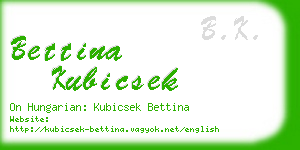 bettina kubicsek business card